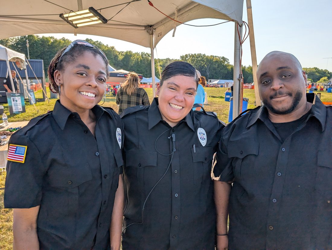 Three Hammerhead Security officers on assignment